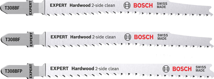 Bosch 3x EXPERT Hardwood 2-side clean Stichsägeblatt-Set (für Kunststoffbeschichtete Platten, Küchen
