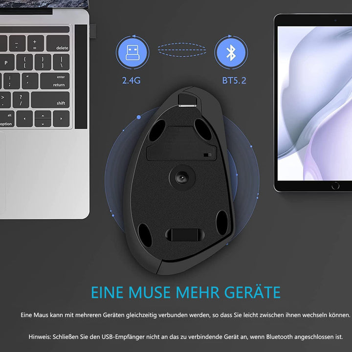 2.4G Wireless Vertikale Ergonomische, Wiederaufladbar, Optische Maus Vertical Ergonomic Optical Mous