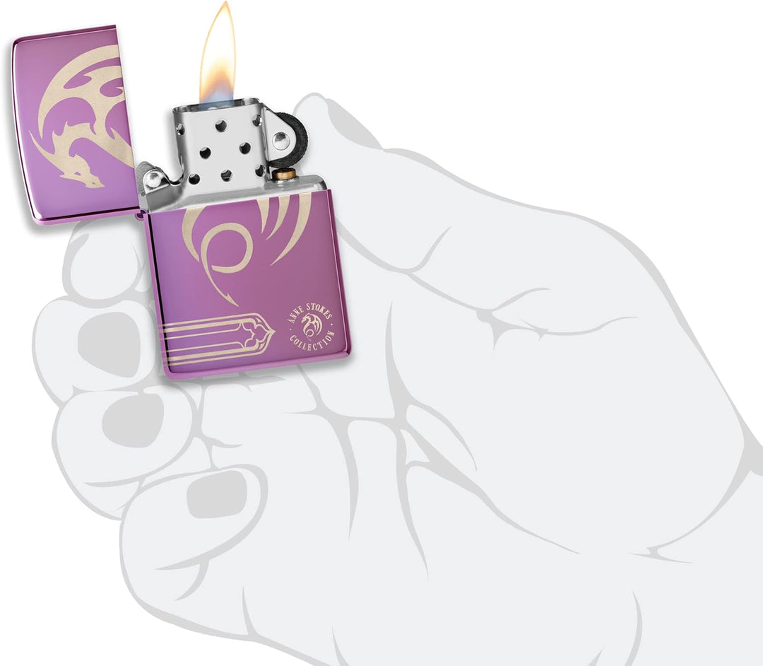 Zippo Dragon Feuerzeuge Farbig High Polish Purple - Dragon, Farbig High Polish Purple - Dragon