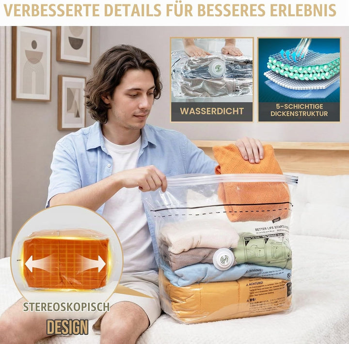 TAILI Vakuum-Aufbewahrungsbeutel, Vakuumbeutel für Kleidung, Kompressionsbeutel für Kleidung, Decken