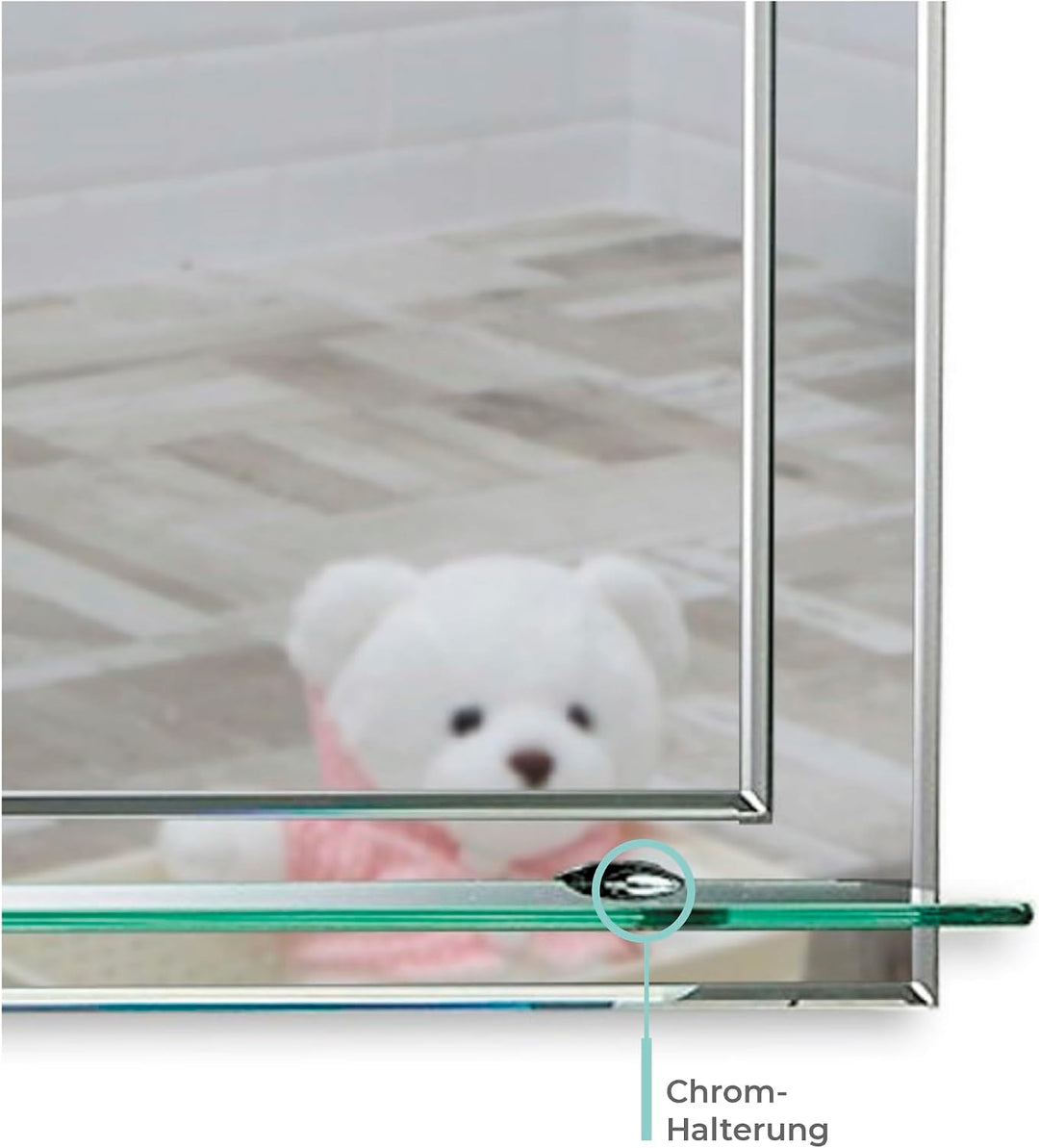 Neue Design Schöner rechteckiger Badezimmerspiegel mit Ablage, modern und stylish, 2 Lagen Glass, mi