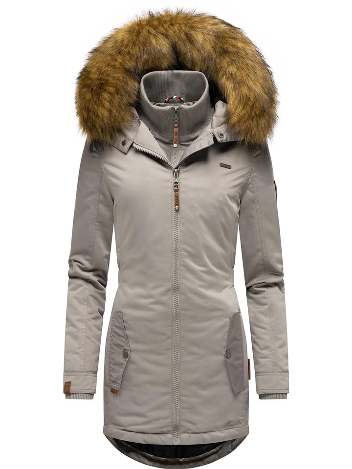 MARIKOO Damen Warmer Winterparka mit Kapuze Sanakoo XS-XXL XS Zinc Grey, XS Zinc Grey