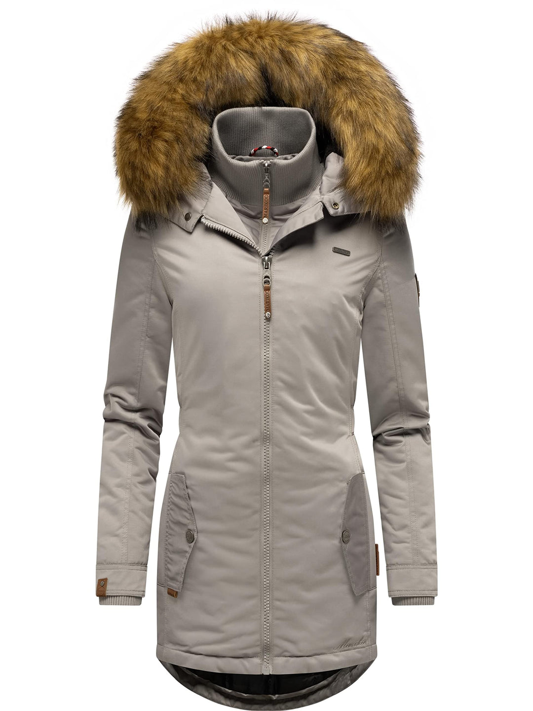 MARIKOO Damen Warmer Winterparka mit Kapuze Sanakoo XS-XXL XL Zinc Grey, XL Zinc Grey