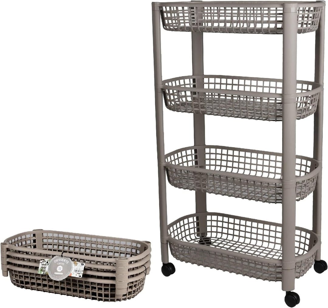 Urban Living Liberty Servierwagen, 4 Ebenen, 46,5 x 26 x 78,8 cm, Dunkelbraun 51067, 51067