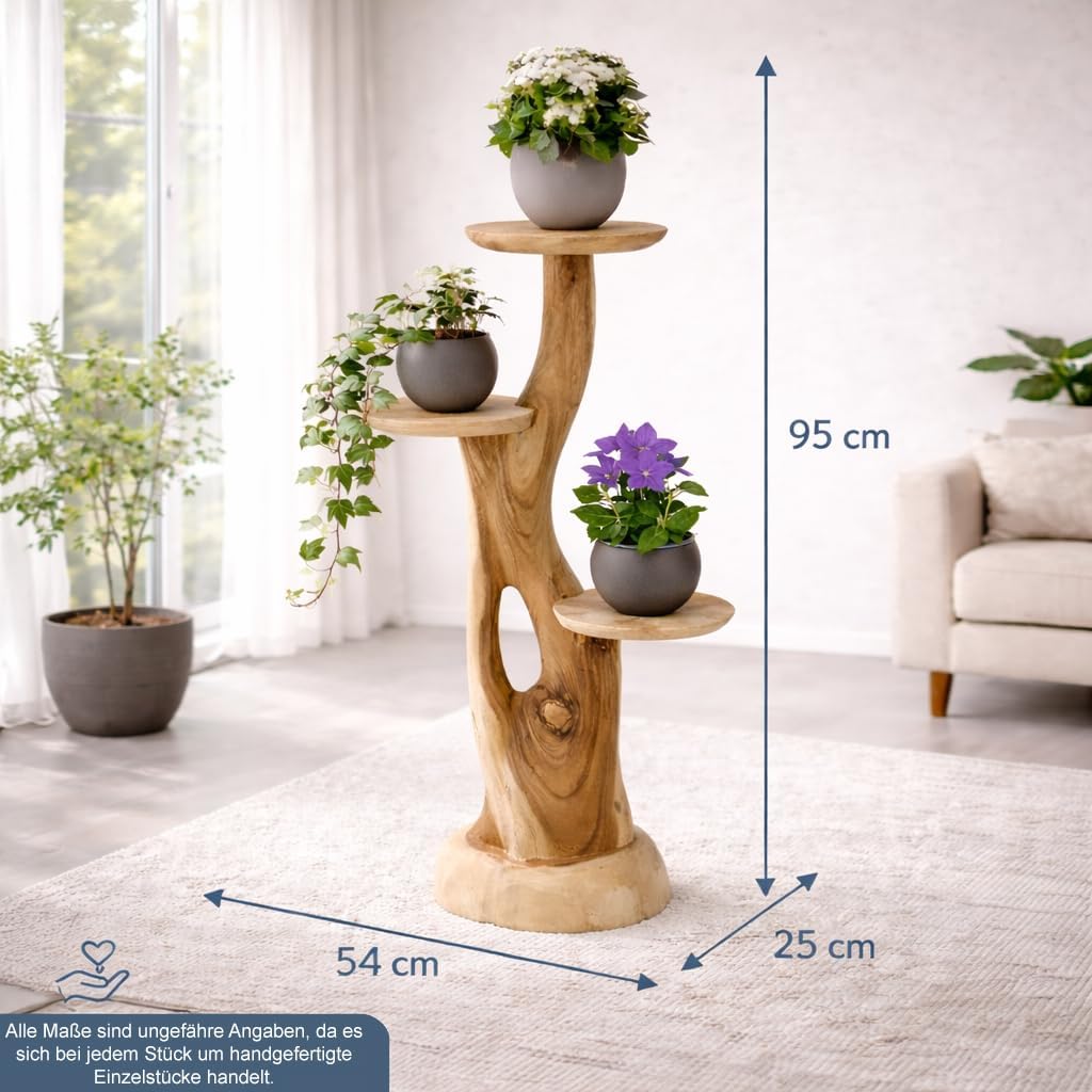 My-goodbuy24 Blumenständer Blumentreppe Blumenpodest Blumenhocker Pflanzen Blumen Treppe Holz Massiv