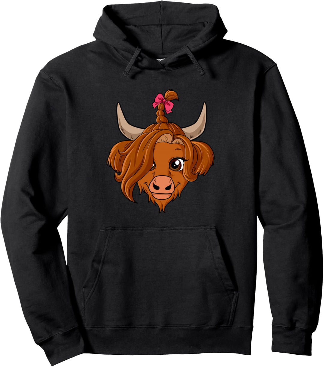 Damen und Mädchen Schottische Highland Kuh Geschenk Pullover Hoodie
