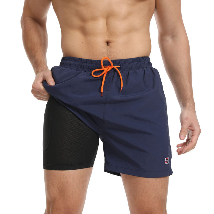 JustSun Badehose Herren Schnelltrocknend Boardshorts mit Mesh-Futter und Verstellbarem Tunnelzug 3XL