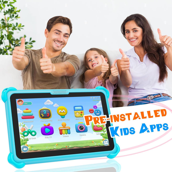 VESWWE Kinder Tablet 7 Zoll Android Tablet für Kinder 32GB ROM Kindertablet mit Schutzhülle WiFi6 Ki