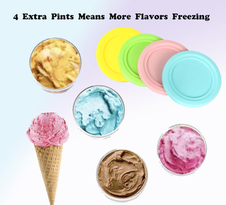 4Pcs Eiscreme-Behälter, Ersatz-Pint und Deckel, für Ninja Creami, kompatibel mit NC500 NC501 Deluxe,