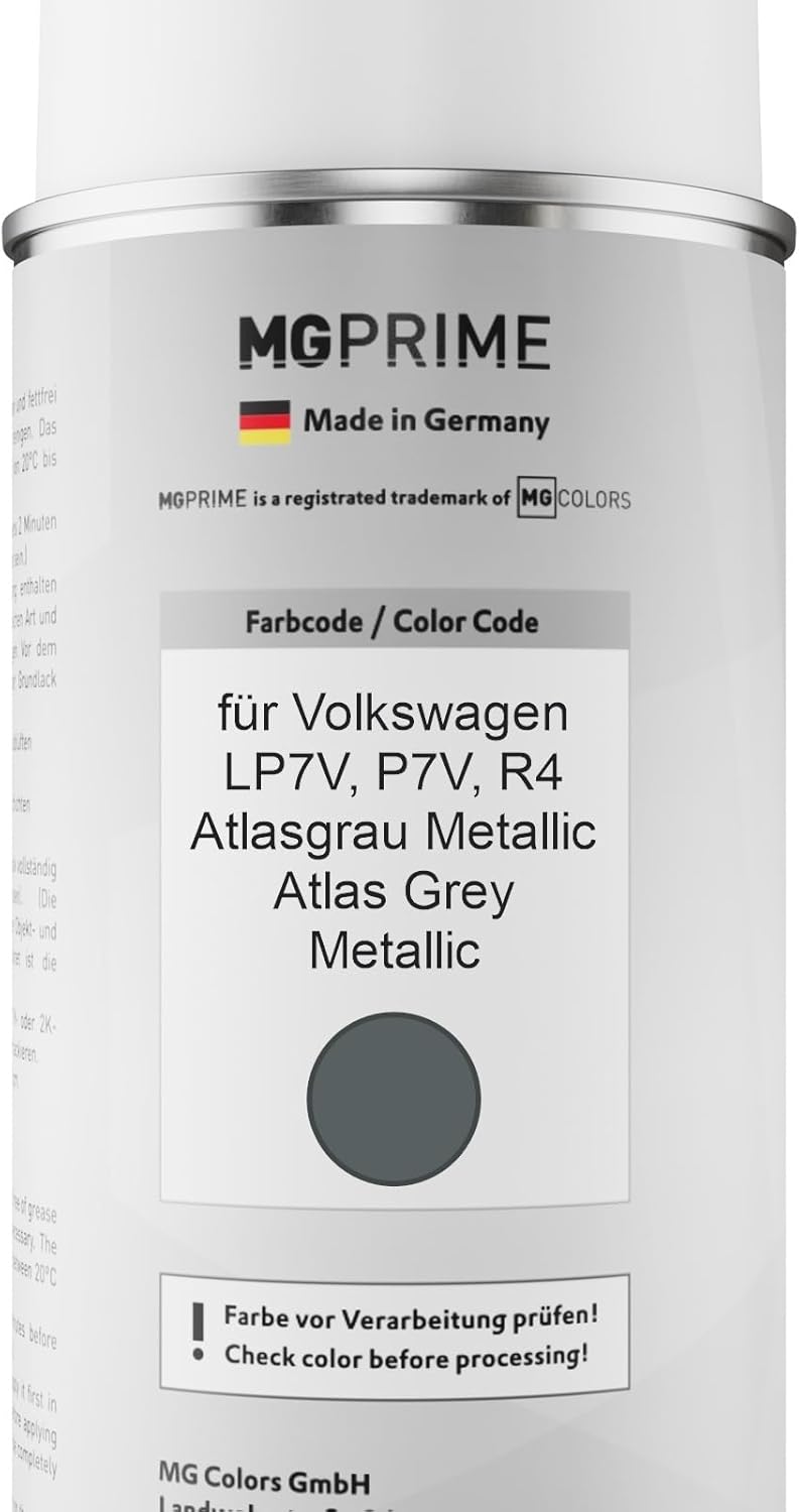 MG PRIME Autolack Sprühdosen Set für Volkswagen VW LP7V / P7V / R4 Atlasgrau Metallic/Atlas Grey Met