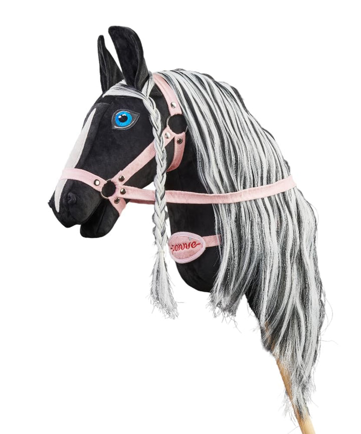 PONNIE Steckenpferd Ponnie Barock Pinto A3 rosa, Hobby Horse, Pferde Spielzeug für Kinder, mit handg