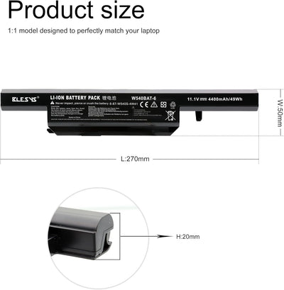 BLESYS W540BAT-6 Laptop Akku für CLEVO W540 W540EU W54EU W545EU W55EU W155EU W155U W550 W550EU W550S