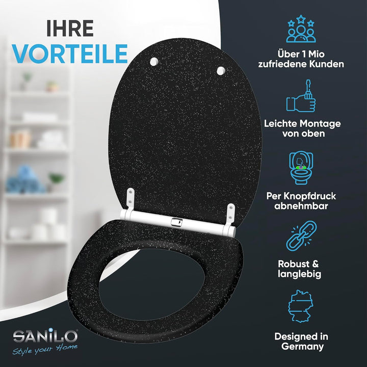 Sanilo WC Sitz mit Absenkautomatik, viele neue Toilettendeckel zur Auswahl, hochwertige Oberfläche,
