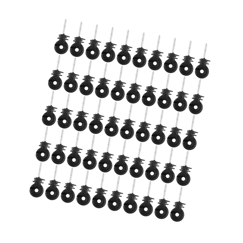 50 Pcs Ringisolator, Schwarz Schraube In Ring Isolatoren Ringisolator duchgehender Weidezaun Ringiso