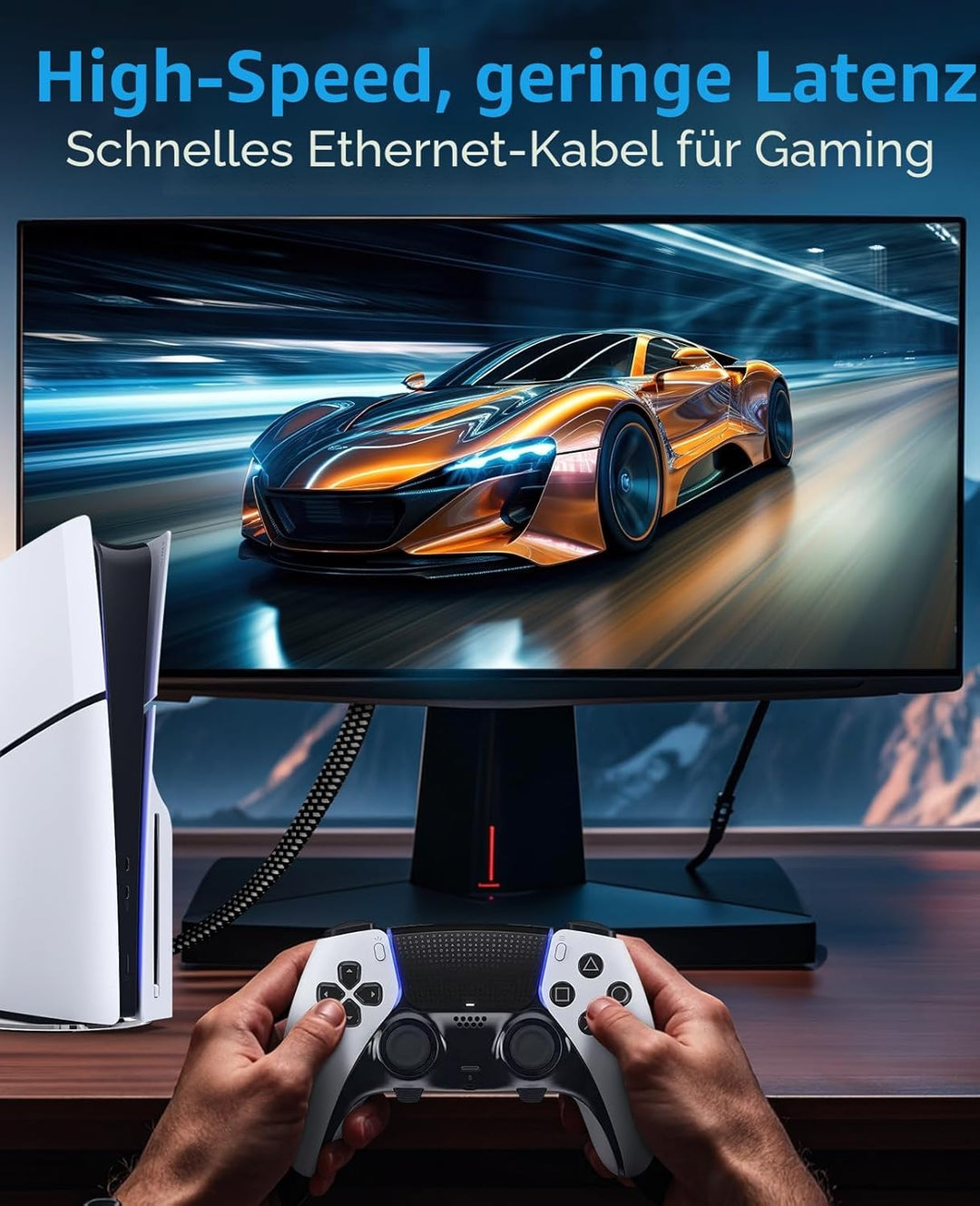ARISKEEN Cat 8 Lan Kabel 10meter, Hochgeschwindigkeit (40Gbps 2000Mhz/s) Gigabit Netzwerkkabel Lan K