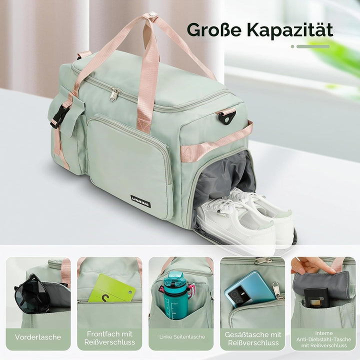 Cozary Sporttasche für Herren & Damen - 42L grosse Reisetasche Wasserdichtes Oxford-Gewebe - 3-in-1