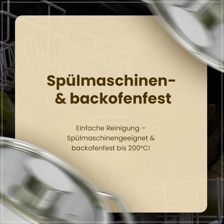 GRANA HOME Induktions Kochtopf aus 100% Edelstahl mit Deckel aus Glas mit Dampfloch, Bratentopf für