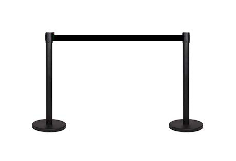 2-Stück-Set FLEXIBARRIER Personenleitsystem Absperrständer Schwarz -Basic 300-3m Gurtlänge *schwarz*