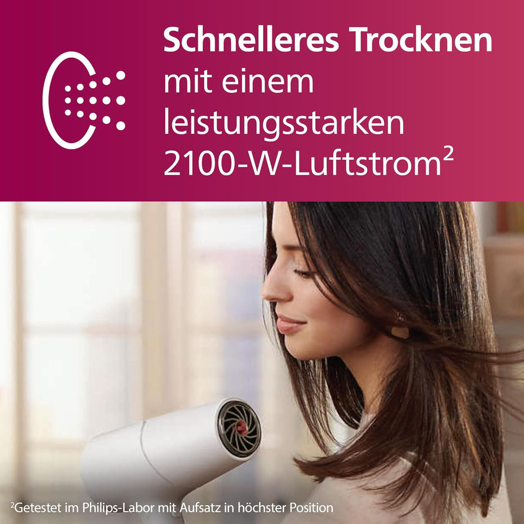 Philips 5000 Series Haartrockner – Haartrockner mit ThermoShield Technologie, Volumendiffusor und 14