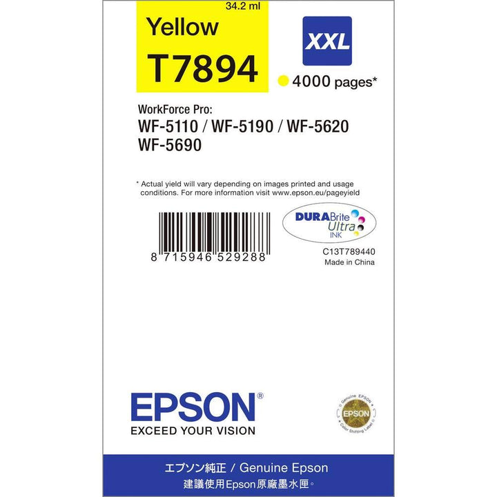 Epson T7894 Tinte, Singlepack gelb, extra hohe Kapazität, gelb