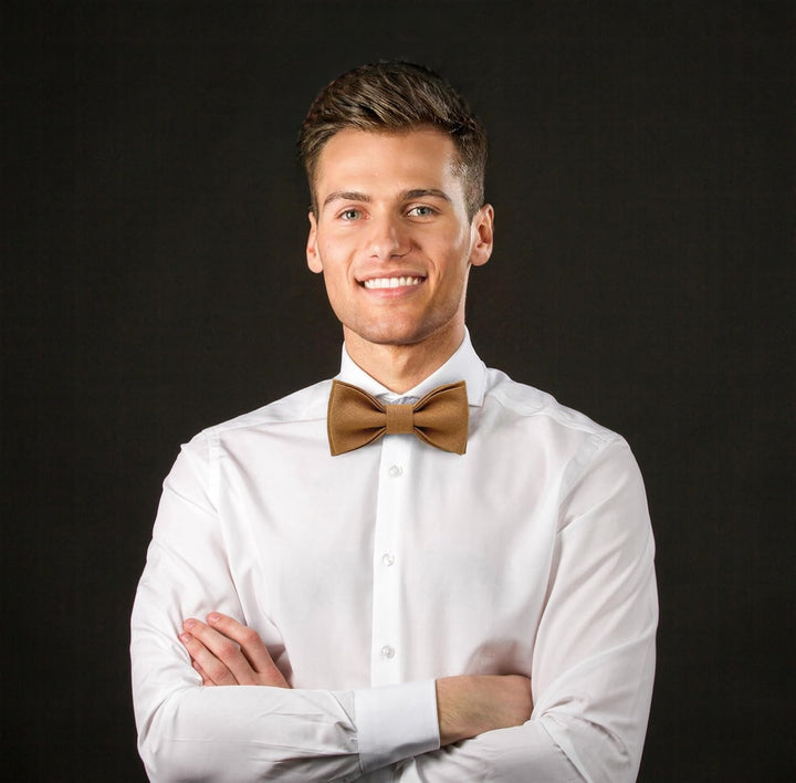 Leinen Accessoires: Fliege, Hosenträger, Einstecktuch, Manschettenknöpfe für Herren, Voll Einstellba