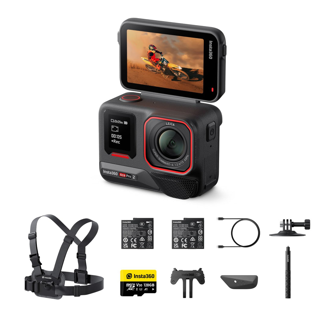 Insta360 Ace Pro 2 Winter Bundle - 8K wasserdichte Actionkamera mit Leica entwickelt, 1/1,3" Sensor,
