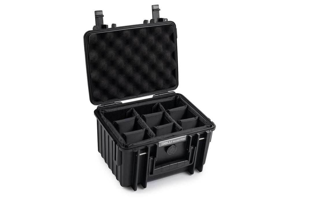 B&W Transportkoffer Outdoor - Typ 2000 - Schwarz mit variabler Facheinteilung - Wasserdicht nach IP6