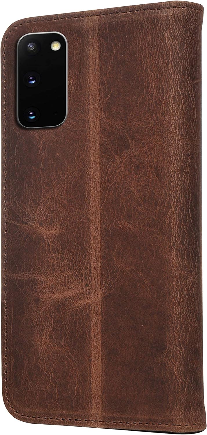 Porter Riley - Lederhülle für Samsung Galaxy S20. Premium Echtleder Standhülle/Cover/Brieftasche kom