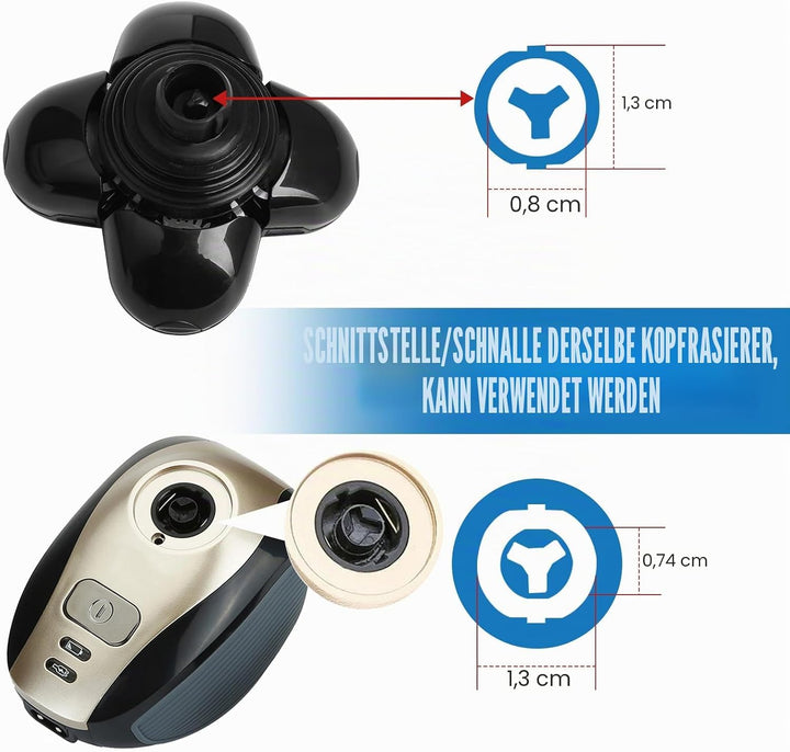 2 Stück Rasierer-Ersatzköpfe, 5D-Rasierer-Ersatzklingen, kompatibel mit Freebird Kopfrasierer, Unive