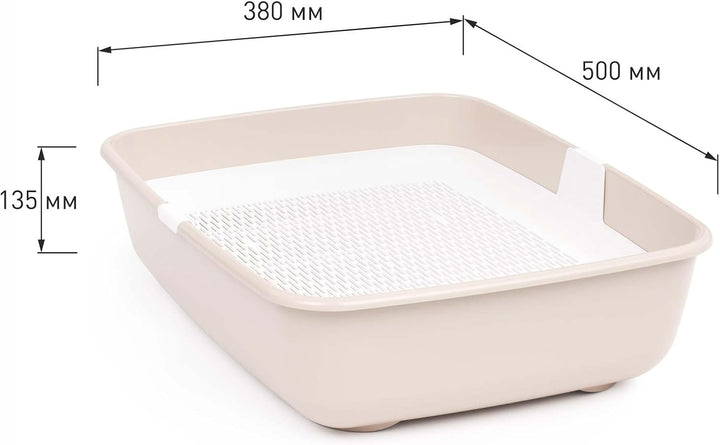 Schalentoilette Katzentoilette mit Reinigungssieb Katzenklo Gross Beige