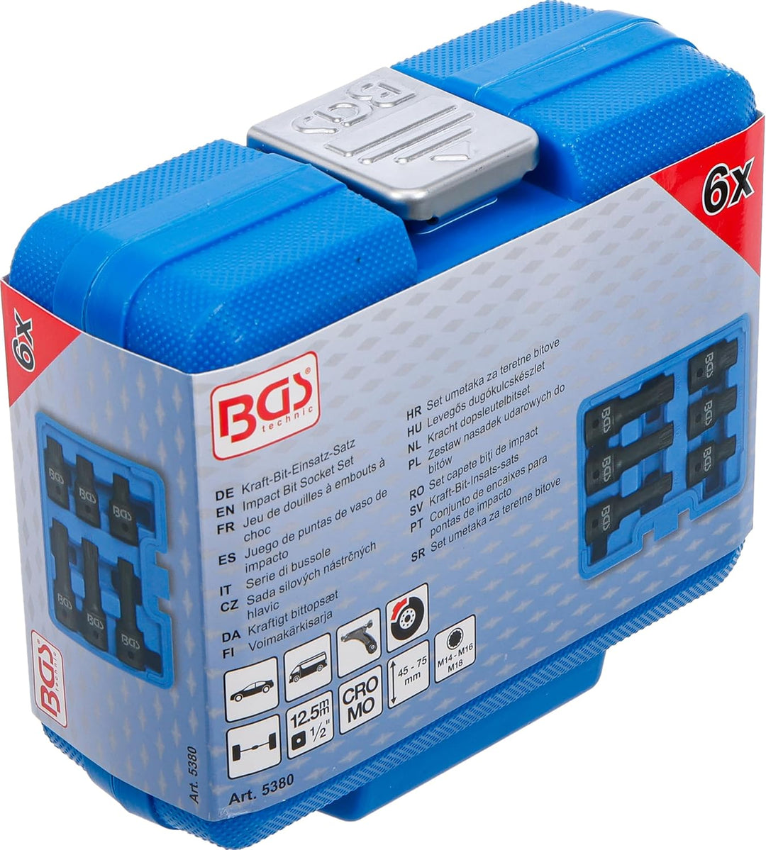 BGS 5380 | Kraft-Bit-Einsatz-Satz | 6-tlg. | 12,5 mm (1/2") | Innenvielzahn (für XZN) M14 - M18 | Bi