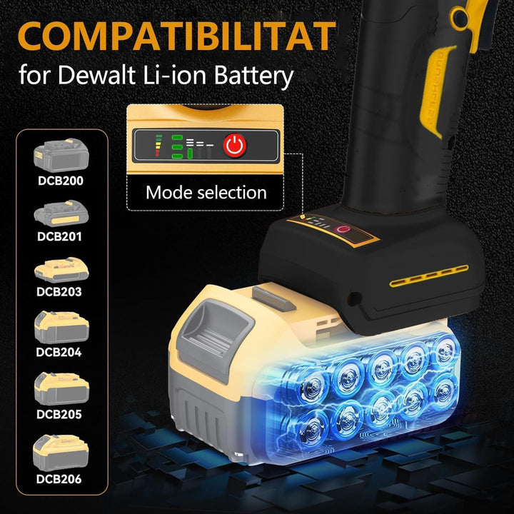 Akku Winkelschleifer 125mm, 1500W Winkelschleifer Akku mit Bürstenloser Motor, 4 Drehzahlstufen, 300