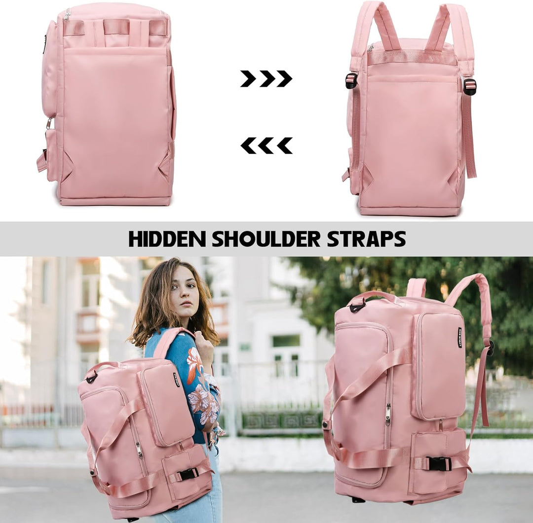 Sporttasche Damen Herren 42L Reisetasche mit Schuhfach Nassfach Wasserdicht Trainingstasche Travel D