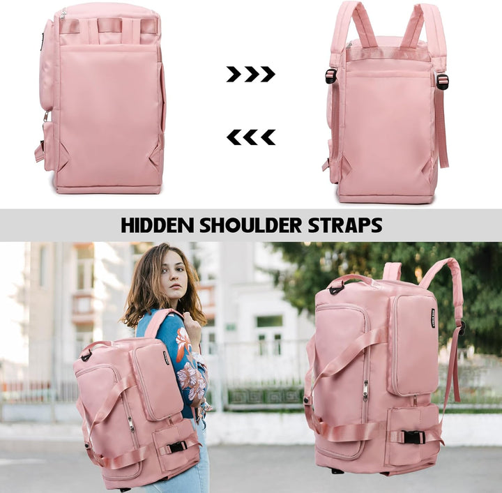 Sporttasche Damen Herren 42L Reisetasche mit Schuhfach Nassfach Wasserdicht Trainingstasche Travel D