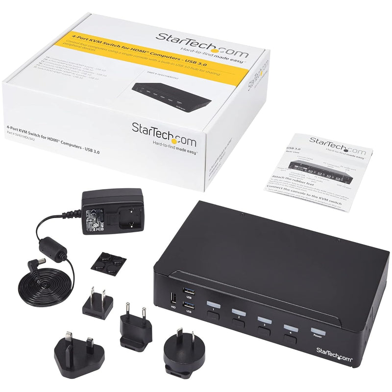 StarTech.com 4 Port HDMI KVM Switch - HDMI KVM Umschalter mit USB 3.0 Hub - 1080p