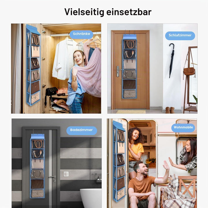 Lirex Geldbörsen-Organizer, 6 Taschen Handtaschen-Organizer mit Reissverschluss zum Aufhängen, für S