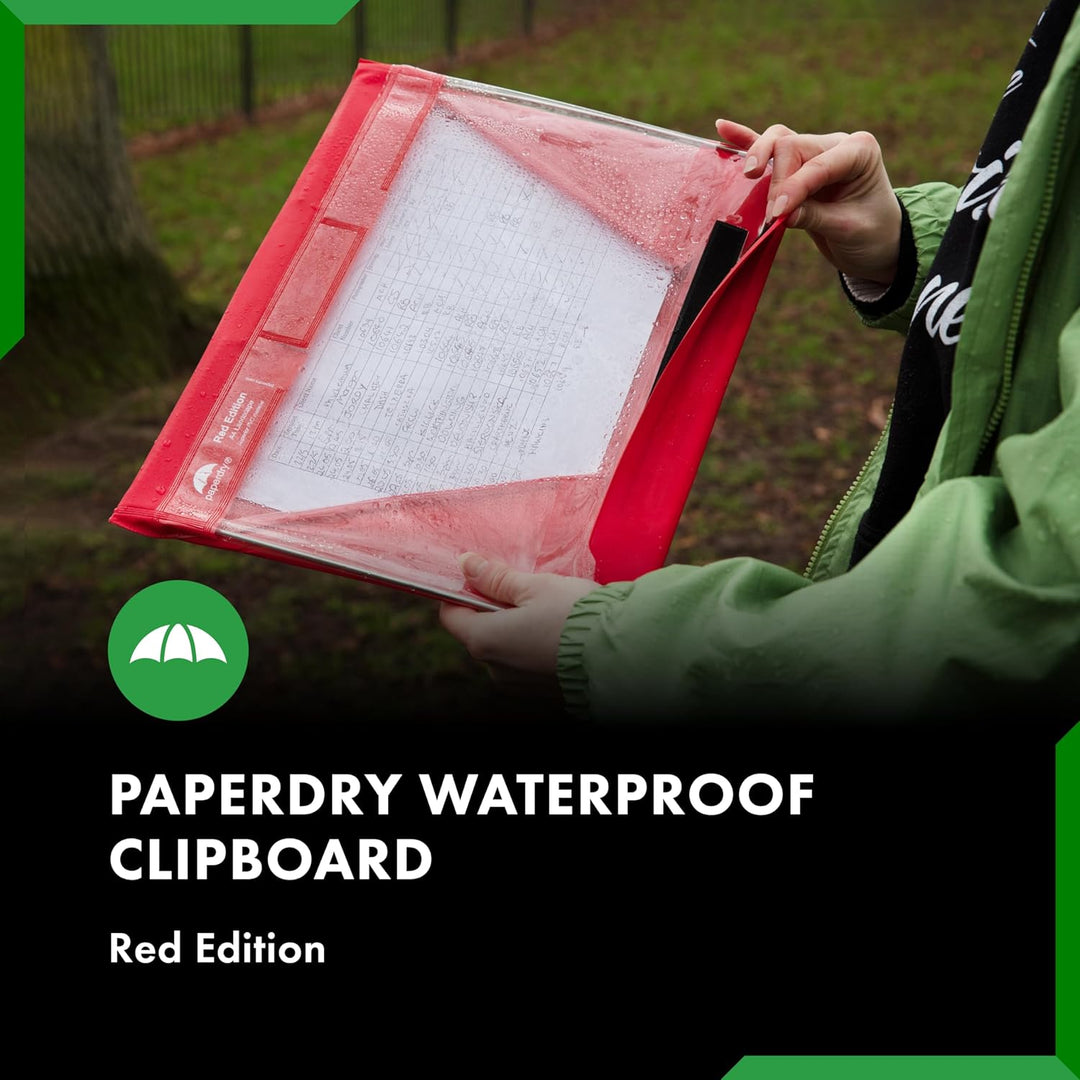 Rot Wasserfestes Klemmbrett A4 Hochformat, Hochwertiges PVC, 18 Monate Garantie, Klemmbrett mit Deck