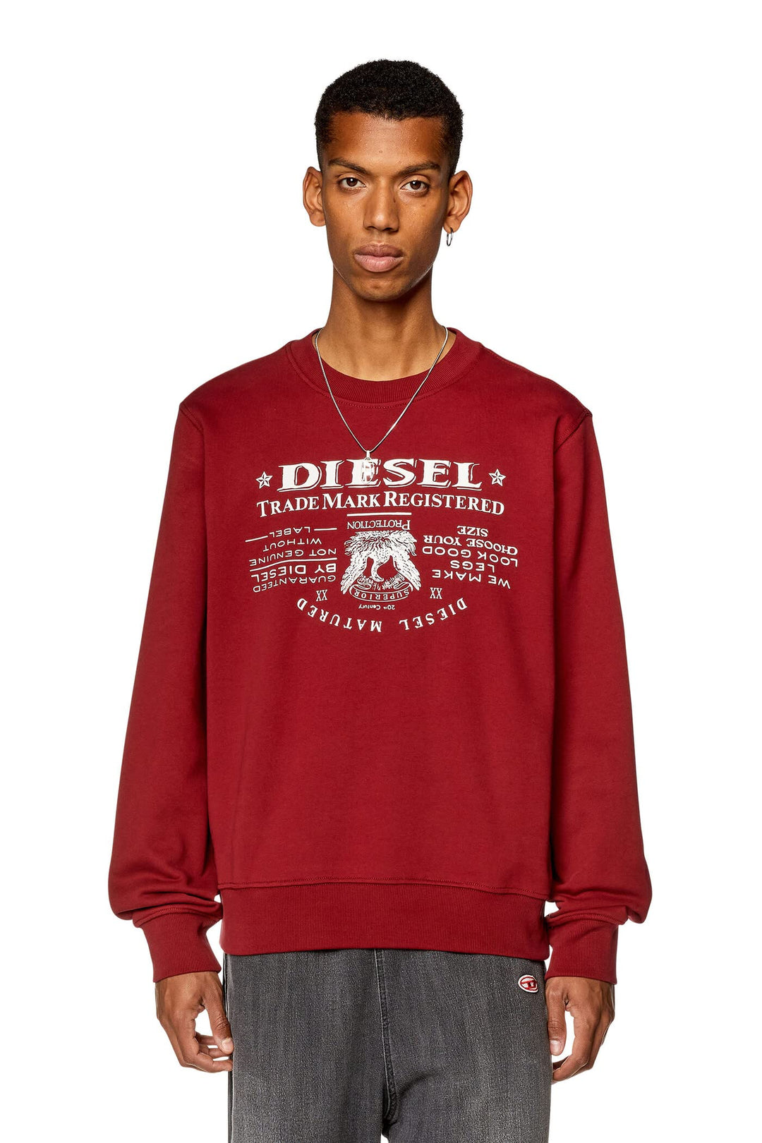 Diesel Herren Sweatshirt mit Rundhalsausschnitt M 40y-0jfav, M 40y-0jfav