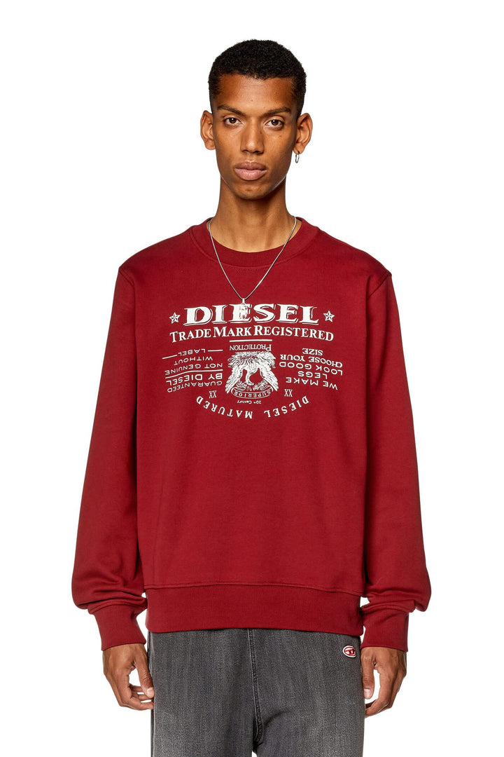 Diesel Herren Sweatshirt mit Rundhalsausschnitt M 40y-0jfav, M 40y-0jfav