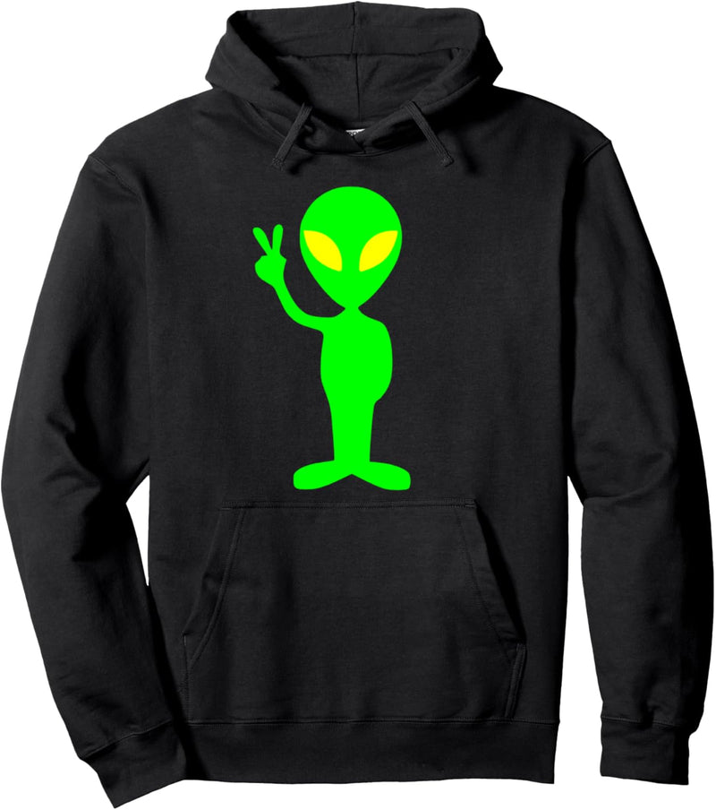 Freundlicher Alien Weltraum Frieden Pullover Hoodie