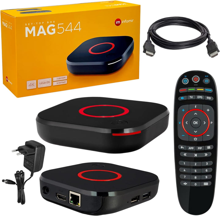 MAG 544 Original Infomir & hb-digital 4K Set Top Box Multimedia Player Internet TV Receiver UHD 60FP