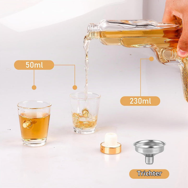 Whisky Geschenkset Personalisiert mit 2 Bullet Gläsern und Karaffe, Whisky Dekanter aus Glas, Whiske