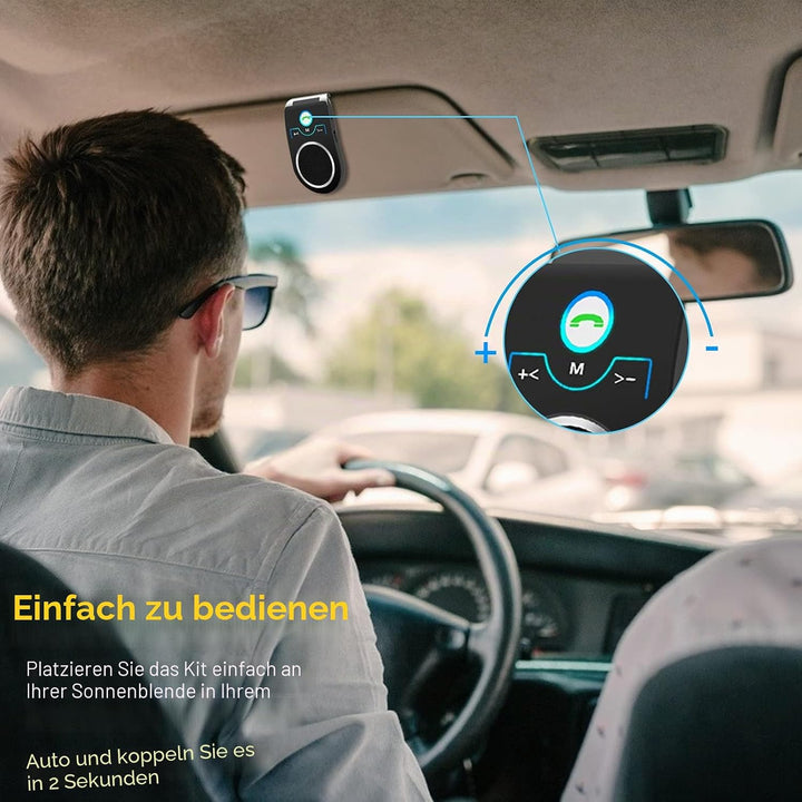 Bluetooth KFZ Freisprecheinrichtung, Bluetooth 5.0 In Car Speakerphone Handsfree Car Kit mit Geräusc