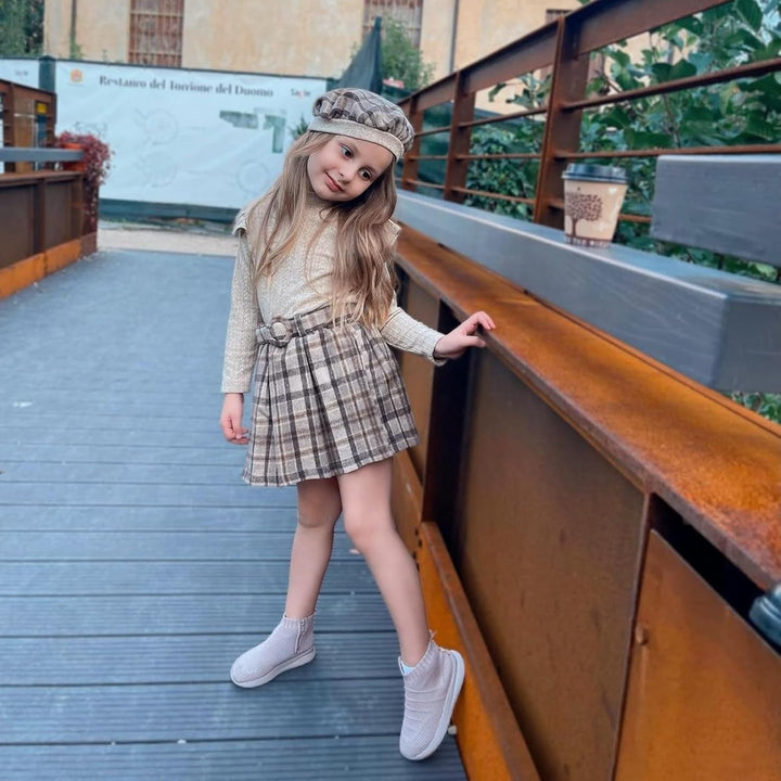 Miipat Kleinkind Mädchen Kleidung Set Mädchen Outfits Set Lange Ärmel Pullover Tops mit Mini Rock Se