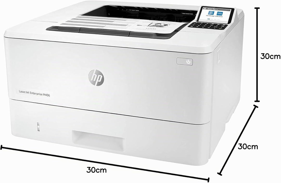 HP LaserJet Enterprise M406dn Farbig Laserdrucker (Drucker, LAN, Duplex, 350-Blatt Papierfach) weiss