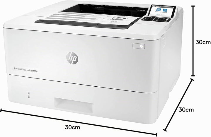 HP LaserJet Enterprise M406dn Farbig Laserdrucker (Drucker, LAN, Duplex, 350-Blatt Papierfach) weiss