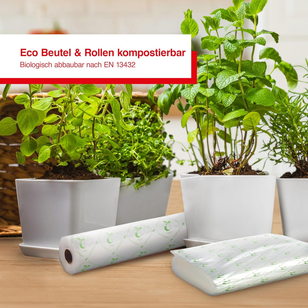 Solis Vakuumierer Vac Prestige mit Pulse- und Marinierfunktion, Vorteilspack mit kompostierbaren Fol