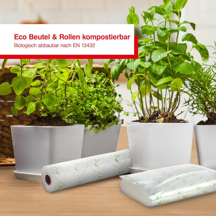 Solis Vakuumierer Vac Prestige mit Pulse- und Marinierfunktion, Vorteilspack mit kompostierbaren Fol