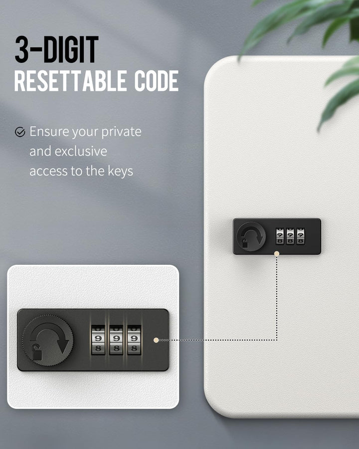 Uniclife 48 Position Schlüssel Kabinett mit Kombination Lock Resettable Weiss Digital Security Stora
