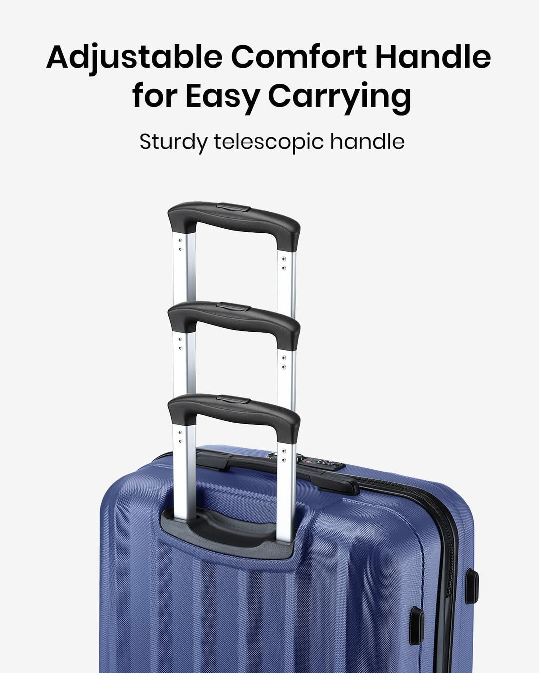 KONO Zwillingsrollen Hartschale ABS Koffer Trolley Reisekoffer Rollkoffer Handgepäck (Dunkelblau, M)